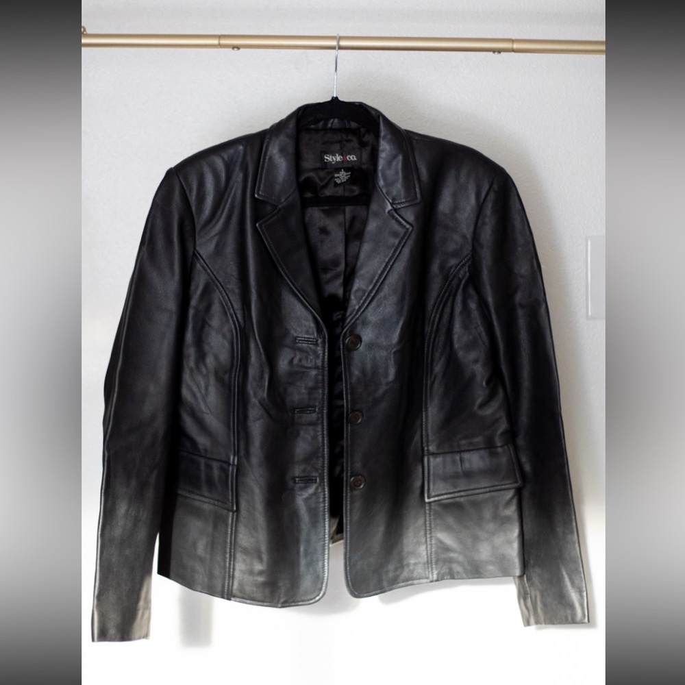 Leather Blazer Jacket - image 1